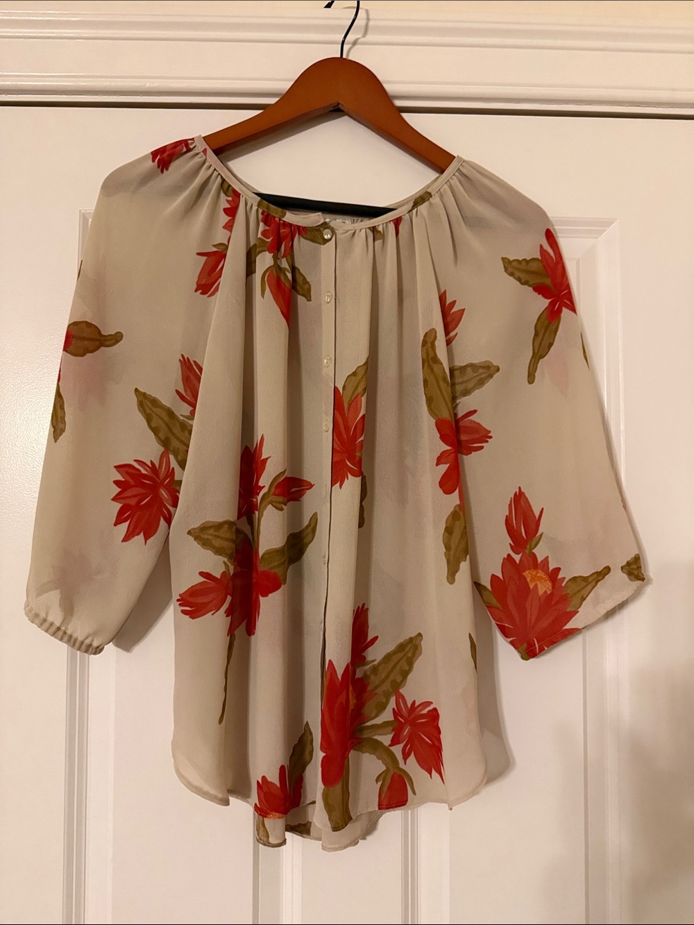 Vintage Floral Peasant Blouse